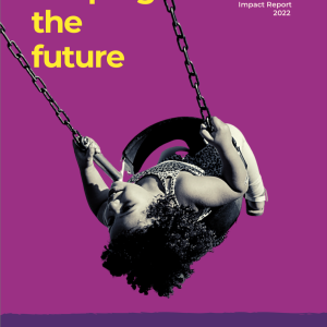 Cover of "Shaping the Future" featuring a child joyfully swinging on a swing against a bright, inviting background.